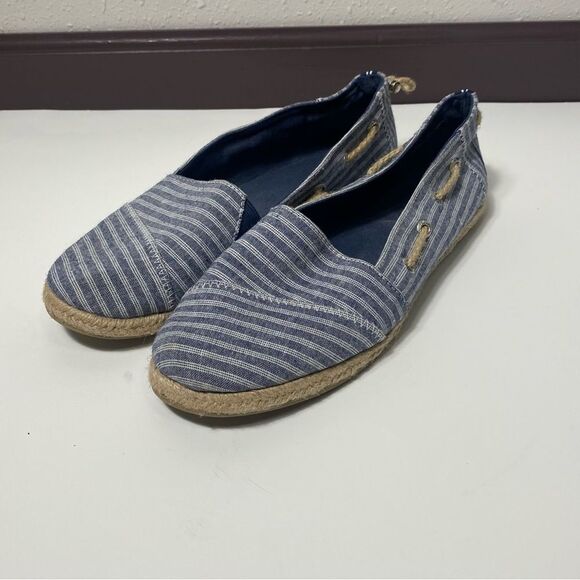 Nautica Rudder Denim Striped Slip-On Espadrille Deck Shoes Women's Size 10 - Picture 14 of 14